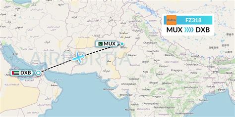 Flight history for FlyDubai flight FZ318 .